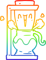 arcobaleno pendenza linea disegno di un' cartone animato filtro caffè macchina png