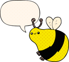 dibujos animados abeja con habla burbuja en cómic libro estilo png