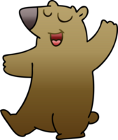 gradient shaded quirky cartoon bear png
