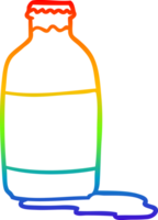 rainbow gradient line drawing of a pint of fresh milk png