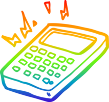 rainbow gradient line drawing of a cartoon calculator png