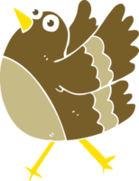 flat color illustration of happy bird png