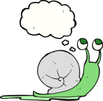 hand drawn thought bubble cartoon snail png