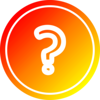 question mark circular icon with warm gradient finish png