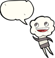 hand drawn speech bubble cartoon cute cloud head creature png