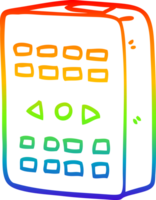 rainbow gradient line drawing of a cartoon remote control png