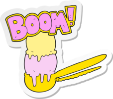 sticker of a cartoon scoop of ice cream png