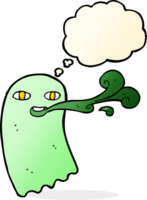 funny cartoon ghost with thought bubble png