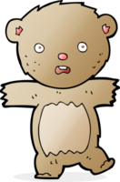 ours en peluche choqué de dessin animé png