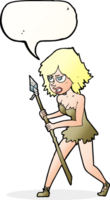 cartoon cave girl with speech bubble png