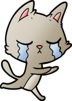 crying cartoon cat running png