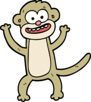 macaco de desenho animado estilo doodle desenhado à mão png