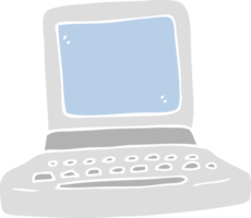 flat color illustration of old computer png