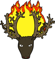 cartoon stag head fire symbol png