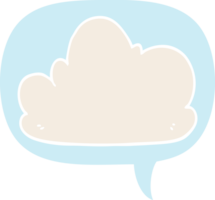 cartoon cloud with speech bubble in retro style png