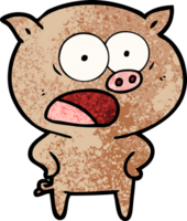 dessin animé cochon criant png