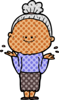 anciana feliz de dibujos animados png