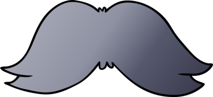 hand drawn gradient cartoon doodle of a mans moustache png