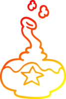 warm gradient line drawing of a cartoon potion png