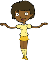 cartoon woman spreading arms png