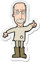 sticker of a cartoon annoyed old man png