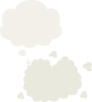 dessin animé fumée nuage avec pensée bulle dans rétro style png