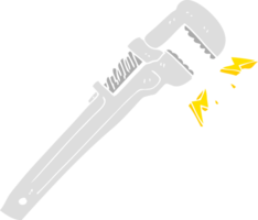 flat color illustration of adjustable wrench png