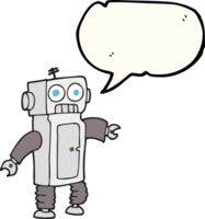 hand- getrokken toespraak bubbel tekenfilm robot png