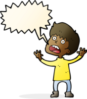 cartoon stressed boy with speech bubble png