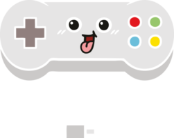 flat color retro cartoon of a game controller png