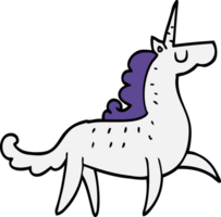 unicorno di doodle del fumetto png