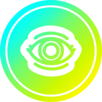 staring eye circular icon with cool gradient finish png