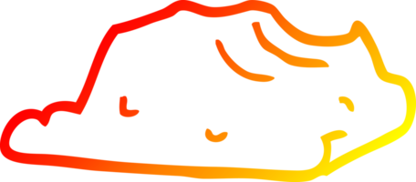 warm Gradient Linie Zeichnung von ein Karikatur Butter png