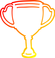 warm gradient line drawing of a cartoon sports trophy png