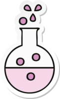 autocollant d'un tube de chimie de dessin animé mignon png