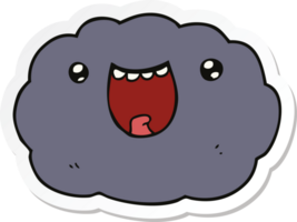 sticker of a cartoon happy cloud png