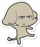 sticker of a annoyed cartoon elephant png