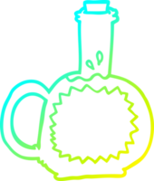 cold gradient line drawing of a cartoon syrup png