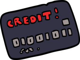 carta di credito di doodle del fumetto png