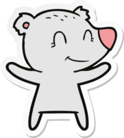 sticker of a smiling bear cartoon png