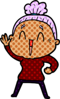 cartoon happy old lady png