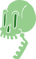 caricatura, garabato, verde, cráneo png