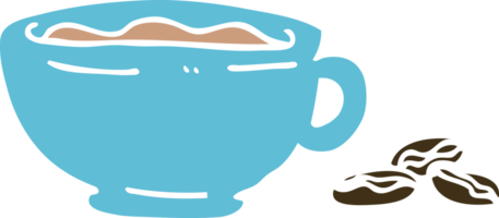 tasse à expresso dessin animé illustration couleur plate png