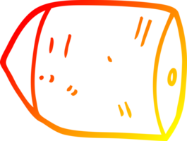 warm gradient line drawing of a cartoon bullet png