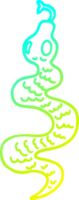 cold gradient line drawing of a cartoon green snake png