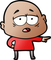 cartoon tired bald man png