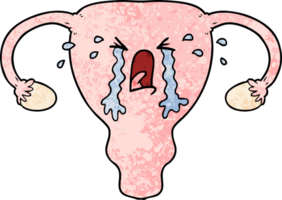 dessin animé utérus qui pleure png