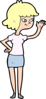 cartoon friendly girl waving png