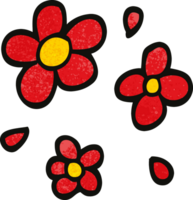 cartoon doodle decorative flowers png