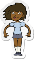 sticker van een cartoon gelukkige vrouw png